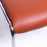 Krzesła chrom, efekt skóry Marone. Metal chromowany. Lata 70-80.